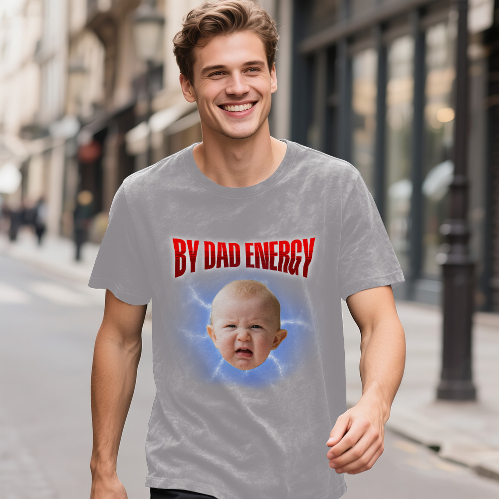 Personalized Photo Vintage T-Shirt Funny Fathers Day Gift for Dad, Retro Washed 90s Graphic Tee Kids Cute Custom Shirt - myfacesockseu