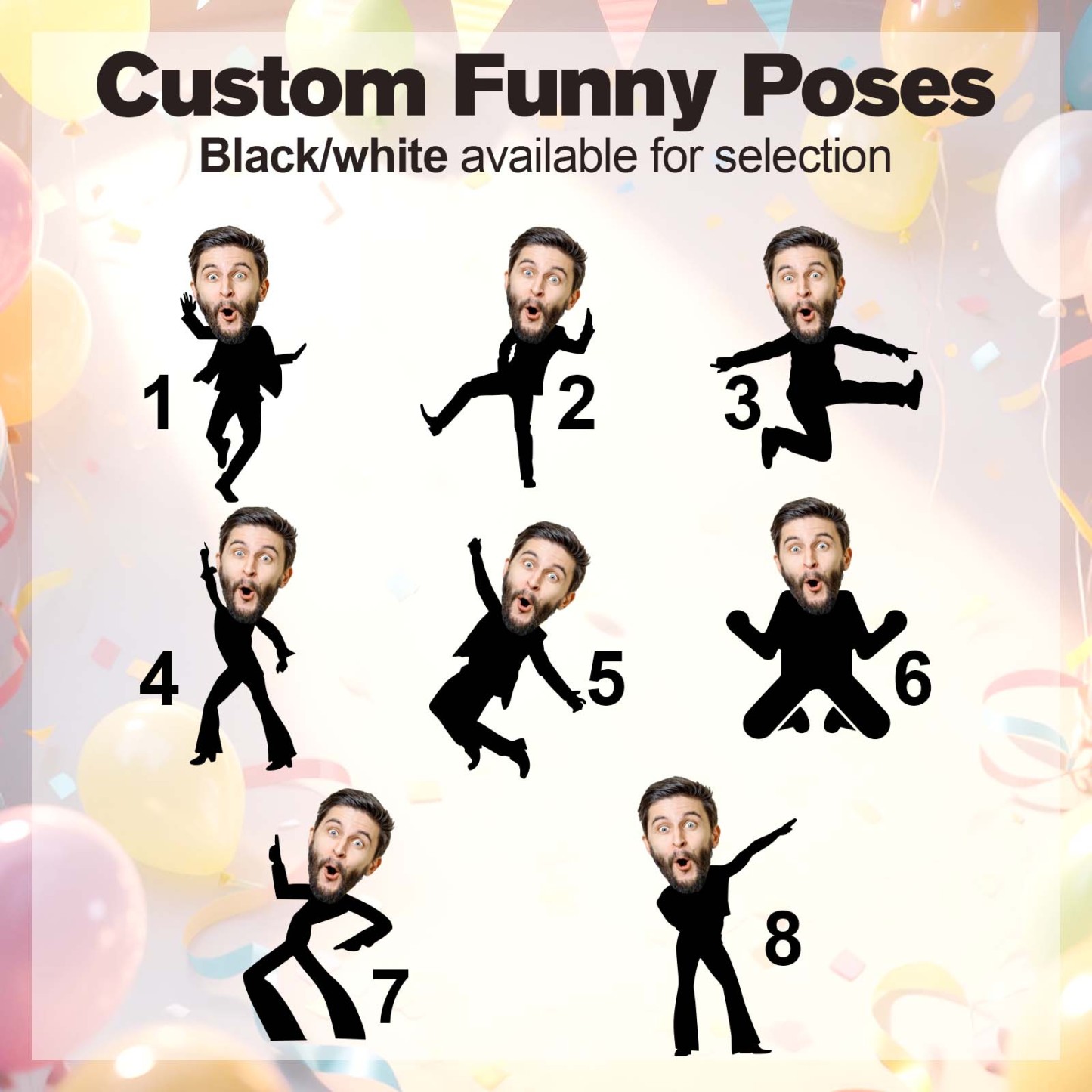 Custom Face Stick Figures White Birthday Shirt Photo Shirt Birthday Party Group Shirt Funny Shirt Gift - myfacesockseu