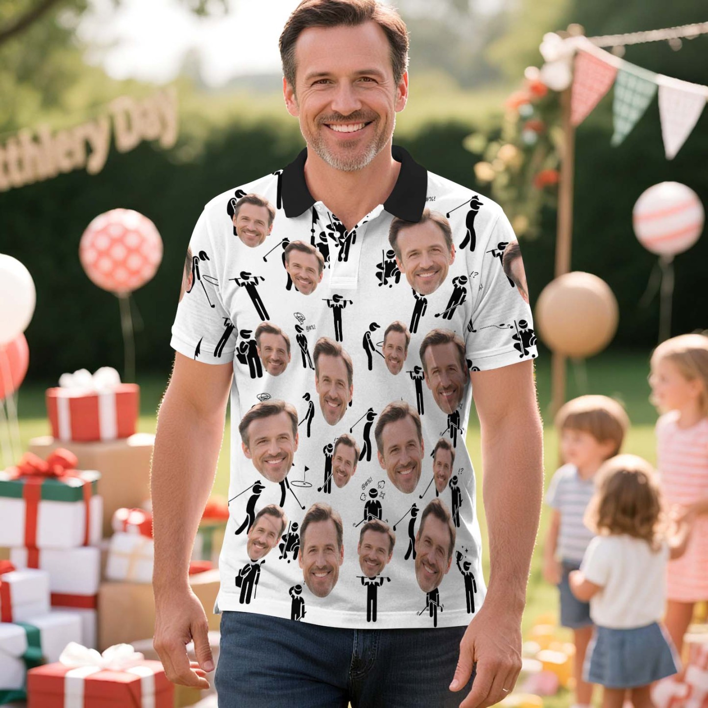 Custom Polo Shirt Personalized Sport Golf Polo Shirt Name And Photo Shirt - myfacesockseu