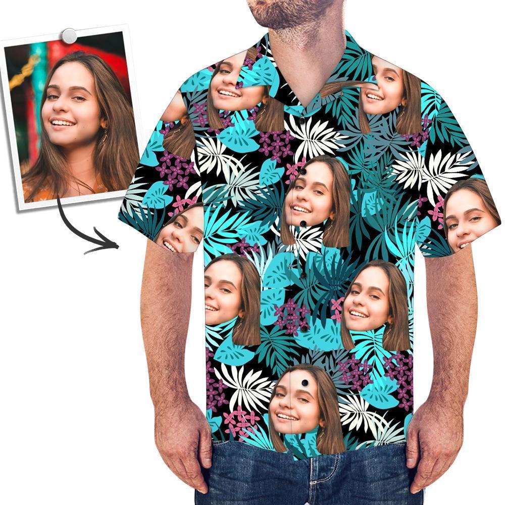 Custom Face Hawaiian Shirt Leaves - facesockseur