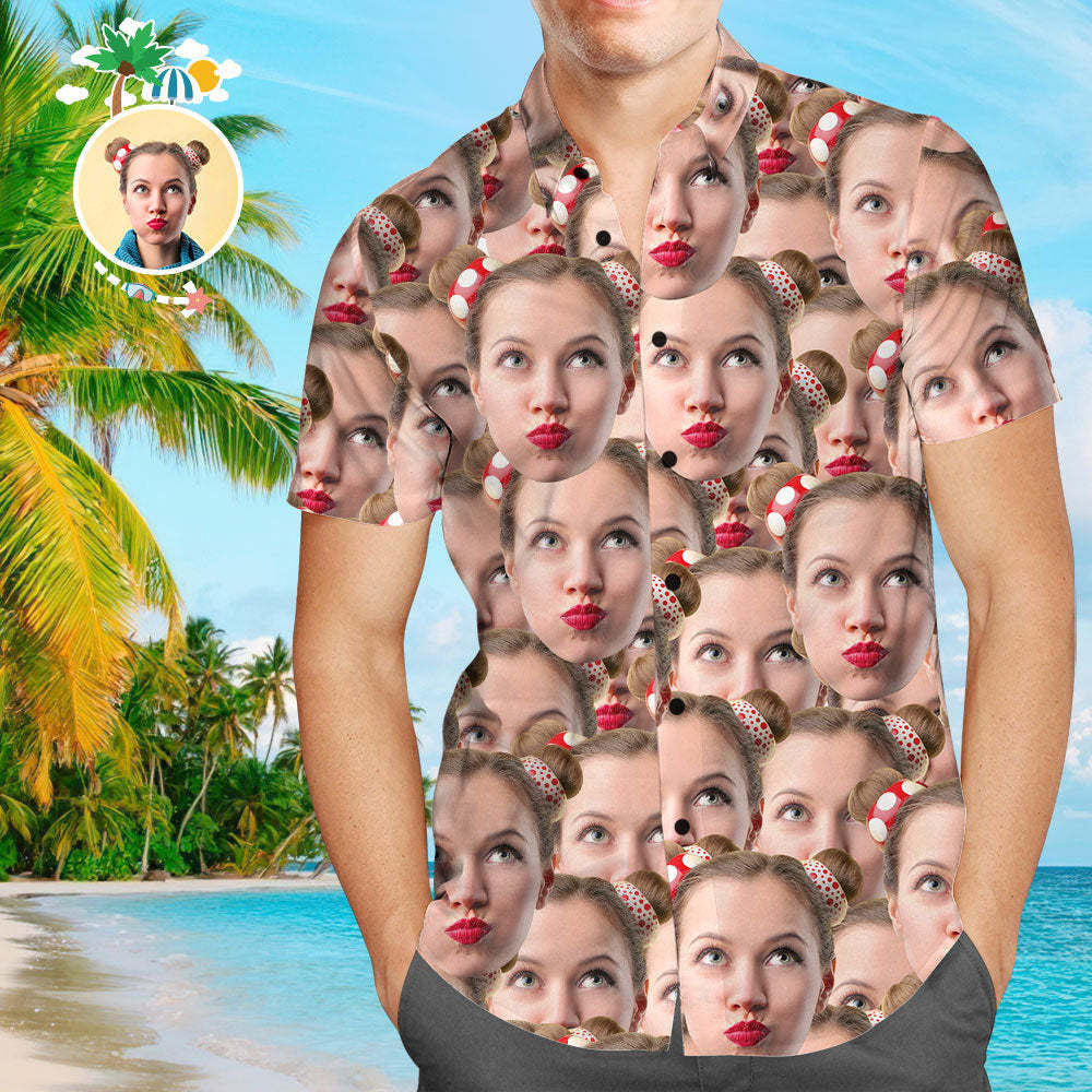 Custom Pet Face Hawaiian Shirt Men's All Over Print Hawaiian Shirt Personalized Hawaiian Shirt - MyFaceSocksEU