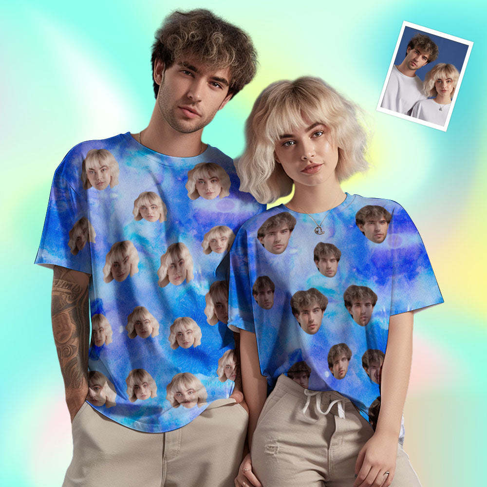 Custom Face Men's T-shirt Personalized Photo Funny Tie Dye T-shirt Gift For Men - MyFaceSocks