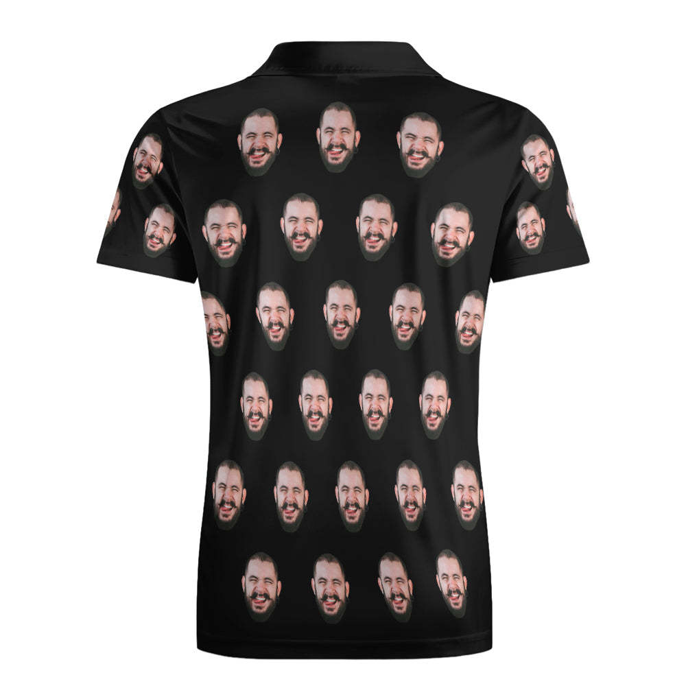 Custom Men's Face POLO Shirt Personalized Golf Shirts For Him - MyFaceSocksEU