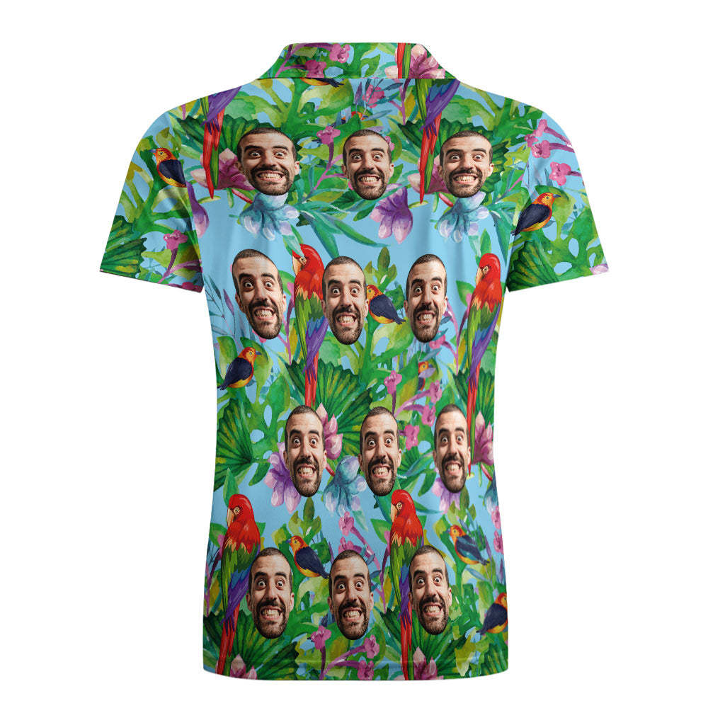 Custom Polo Shirt Hawaiian Golf Polo Shirts Parrot Aloha Summer Shirt - MyFaceSocksEU