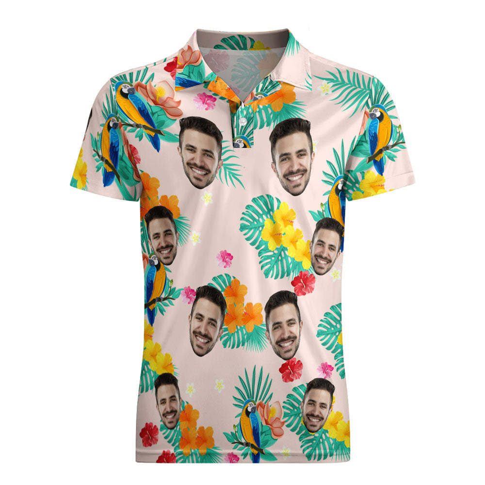 Custom Polo Shirt Hawaiian Golf Polo Shirts Holiday Gift Island Time - MyFaceSocksEU