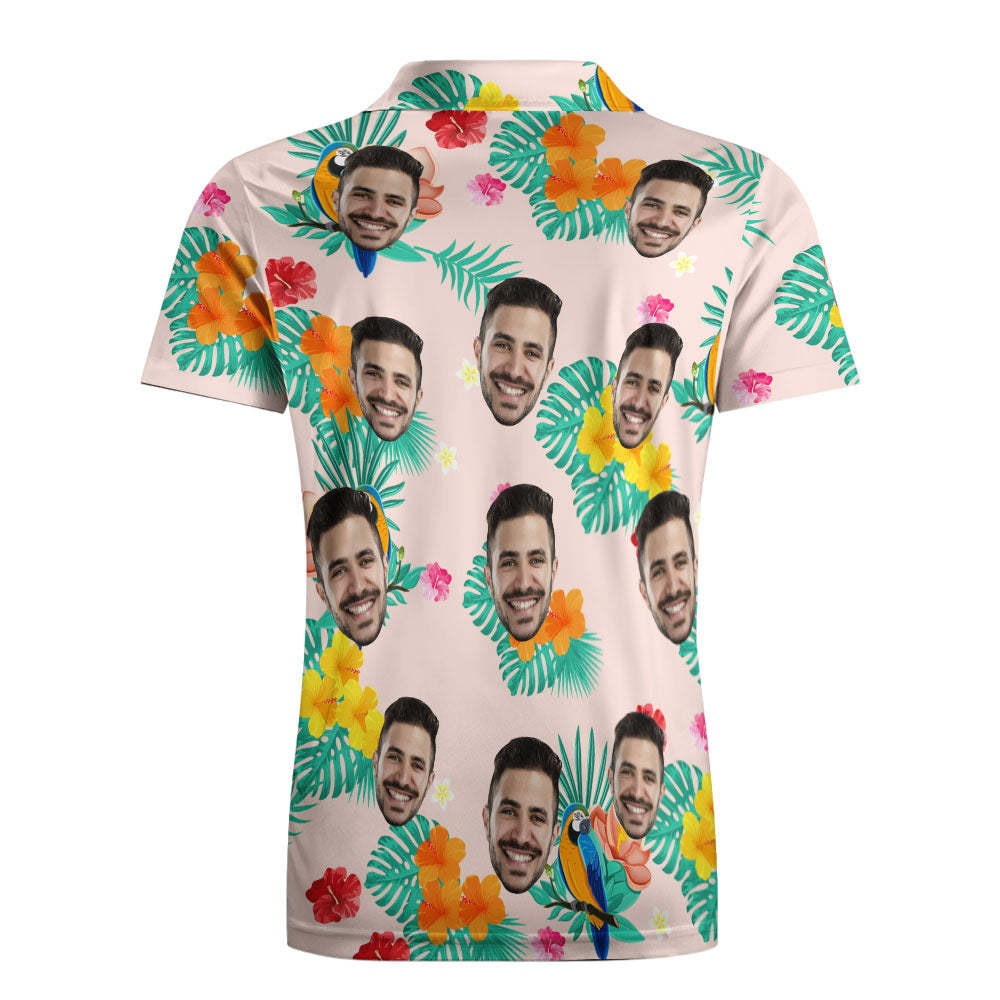 Custom Polo Shirt Hawaiian Golf Polo Shirts Holiday Gift Island Time - MyFaceSocksEU