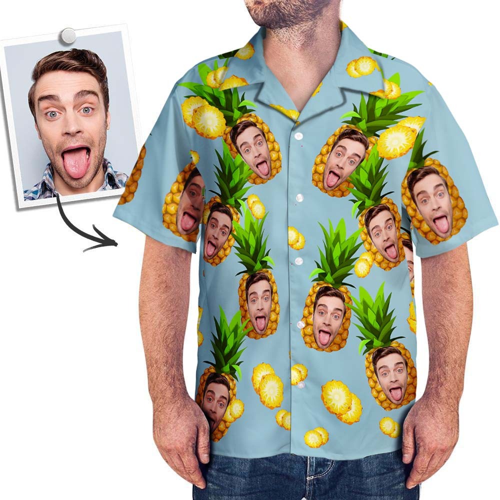 Hawaiian Shirt with Dog on It Pineapple Hawaiian Shirt with Face Custom Tropical Shirts - MyFaceSocksEU