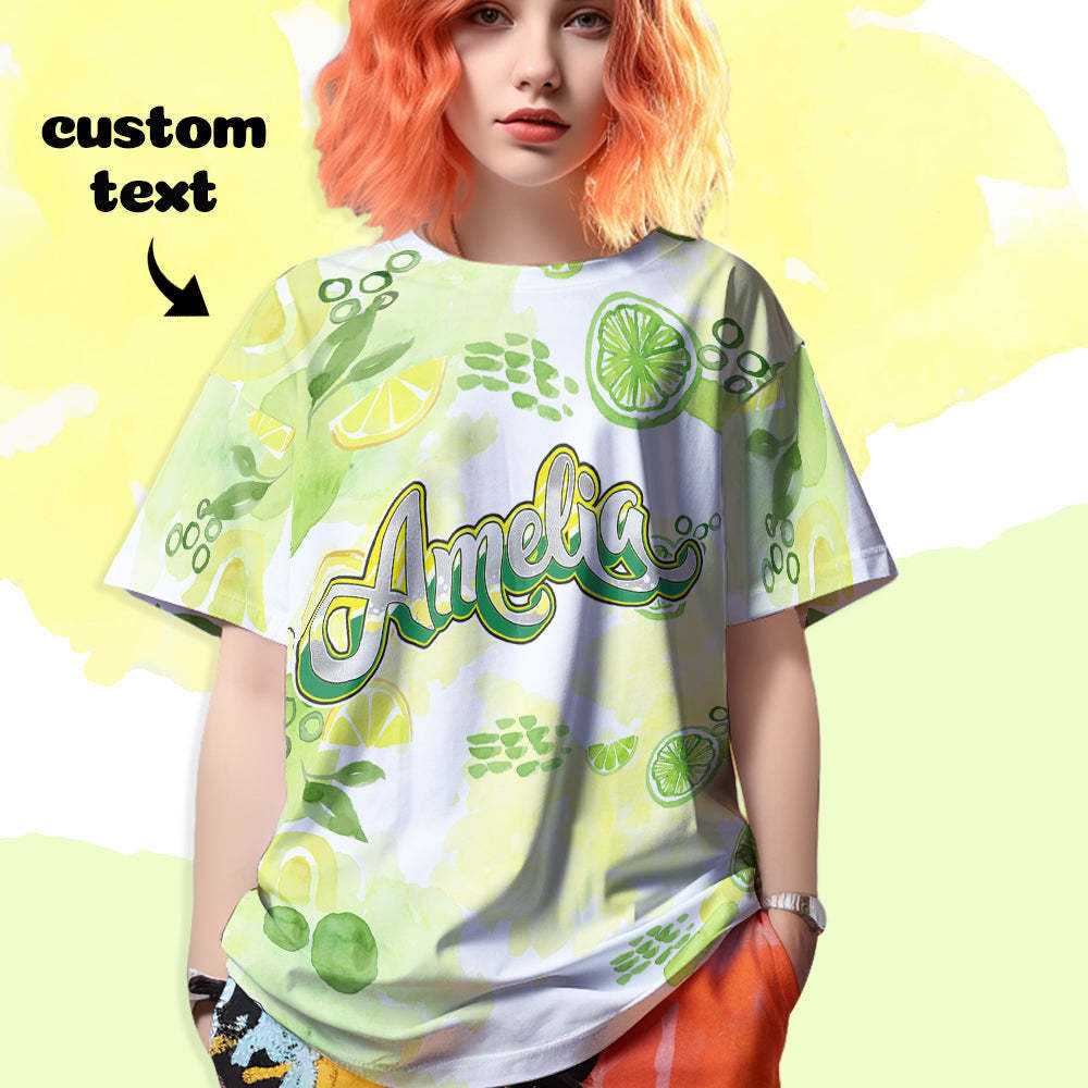 Custom T-shirt Personalized Name Tee Unisex Green Summer T-shirt - MyFaceSocksEU