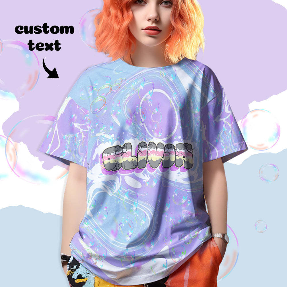 Custom T-shirt Personalized Name Tee Unisex Purple Summer T-shirt - MyFaceSocksEU