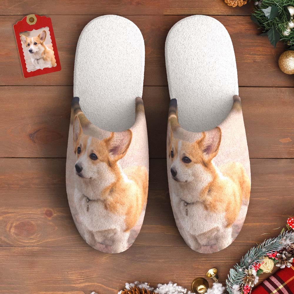 Custom Photo Women's and Men's Cotton Slippers Personalized Casual House Shoes Indoor Outdoor Bedroom Slippers Christmas Gift - MyFaceSocksEU