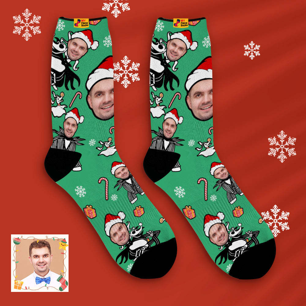 Custom Christmas Santa Socks Breathable Face Socks Personalized Soft Socks Gifts - MyFaceSocksEU