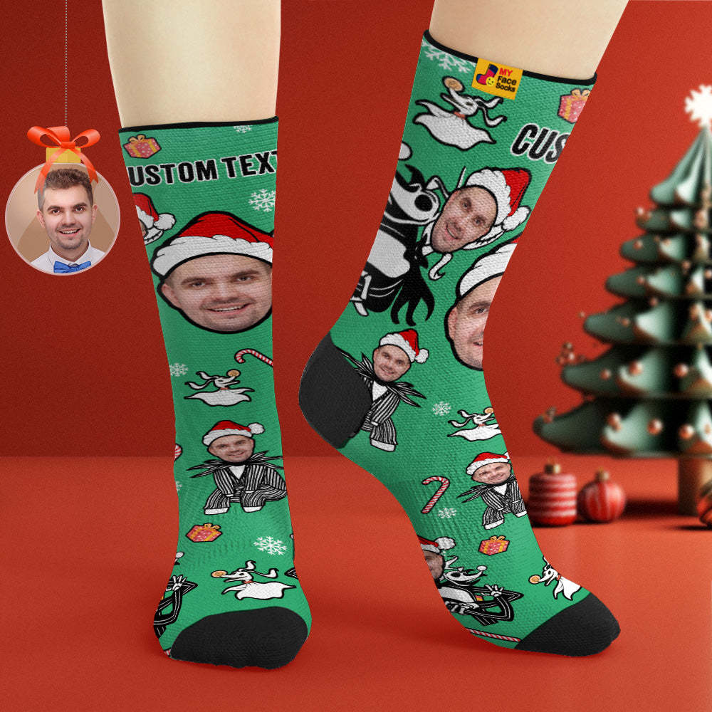 Custom Christmas Santa Socks Breathable Face Socks Personalized Soft Socks Gifts - MyFaceSocksEU