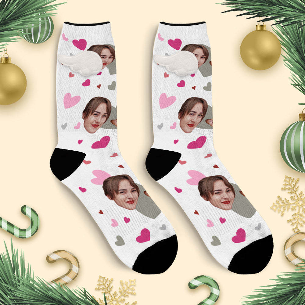 Custom Face Socks with Pet Face 3D Magnetic Wing Socks for Pet Lover - MyFaceSocksEU