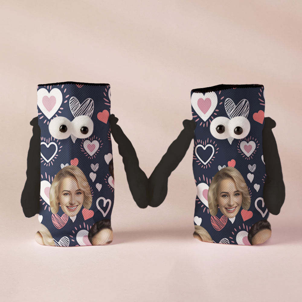 Custom Face Socks Funny Doll Mid Tube Socks Magnetic Holding Hands Socks Valentine's Day Gifts - MyFaceSocksEU