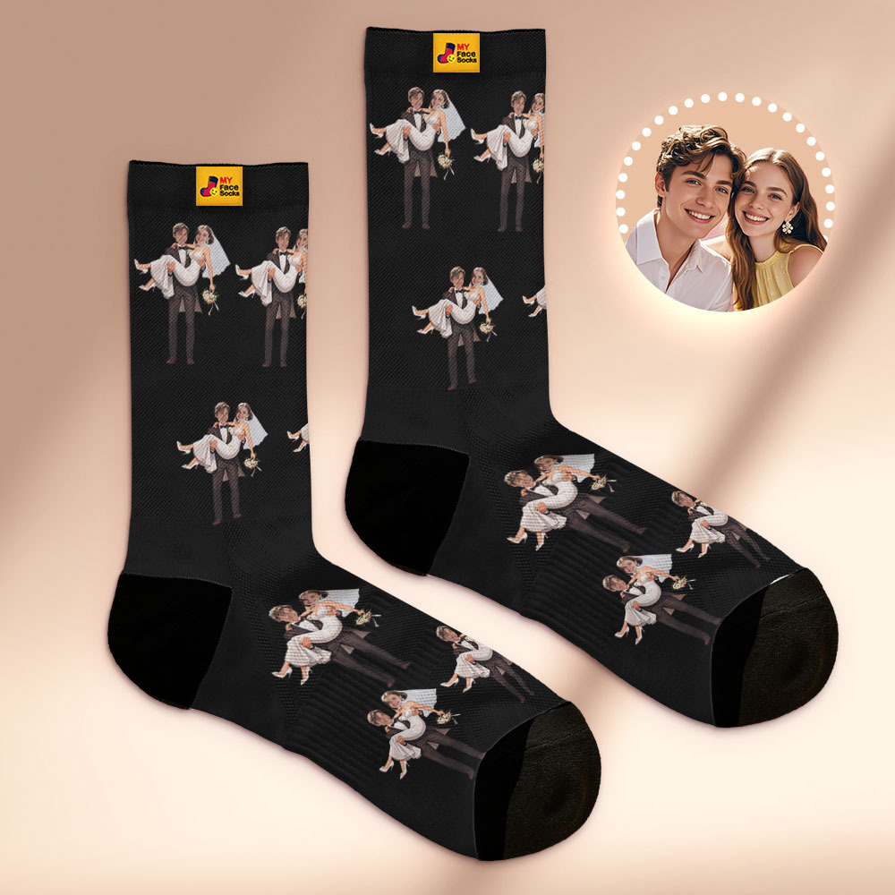 Custom Face Socks #BFF Add Multiple Photos Gift for Besties Personalized Face Socks - myfacesockseu
