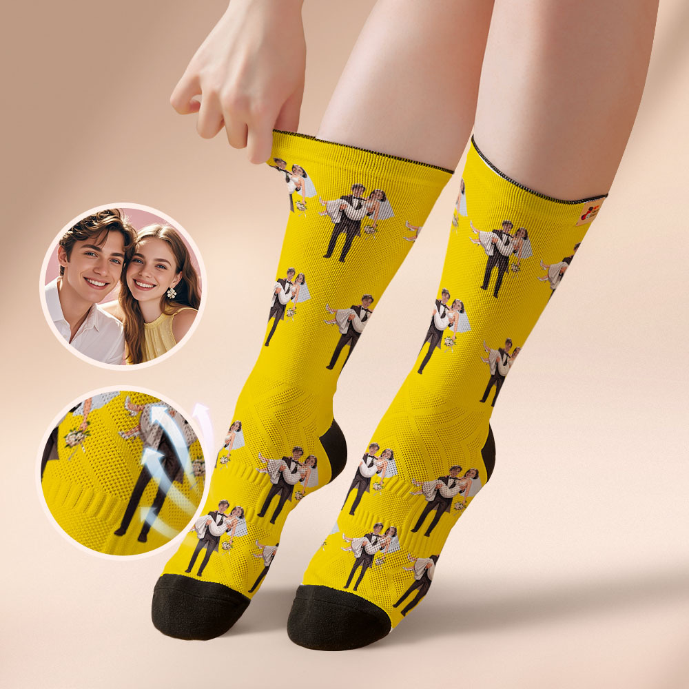 Custom Face Socks #BFF Add Multiple Photos Gift for Besties Personalized Face Socks - myfacesockseu