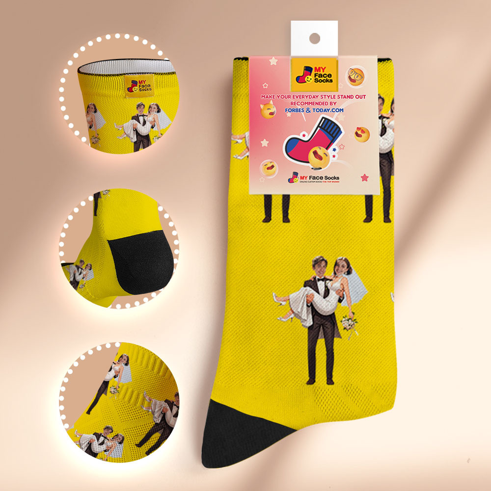 Custom Face Socks #BFF Add Multiple Photos Gift for Besties Personalized Face Socks - myfacesockseu