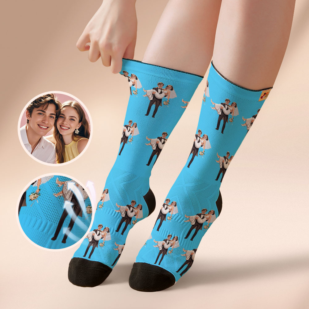 Custom Face Socks #BFF Add Multiple Photos Gift for Besties Personalized Face Socks - myfacesockseu