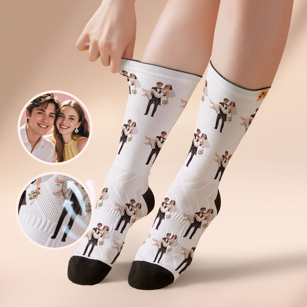 Custom Face Socks #BFF Add Multiple Photos Gift for Besties Personalized Face Socks - myfacesockseu