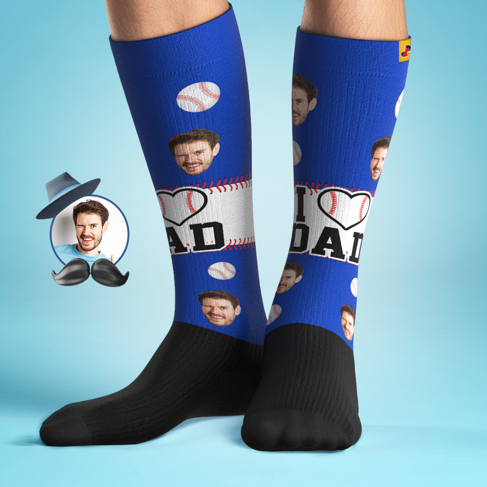 Custom Father's Day Upgrade Breathable Knee-high Compression Socks Online Preview Add Picture Love Dad Gift - myfacesockseu