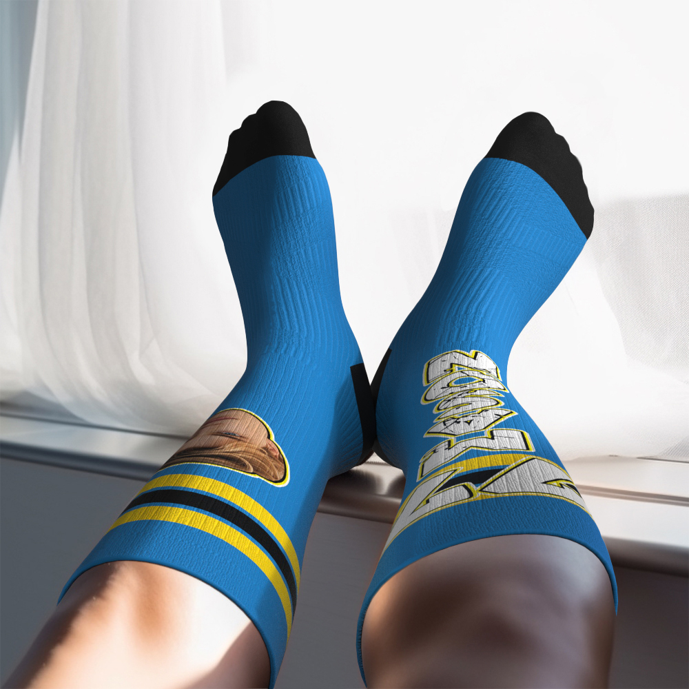 Custom Athletic Knee High Socks Personalized Compression Socks Face and Text Knee High Socks - myfacesockseu