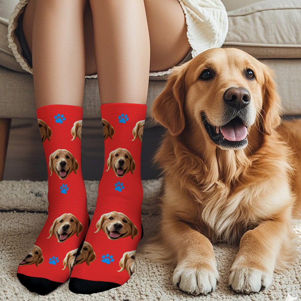 Custom Face Socks with Photos Custom XOXO I Love You Pet Lover Socks Funny Gift Idea - myfacesockseu