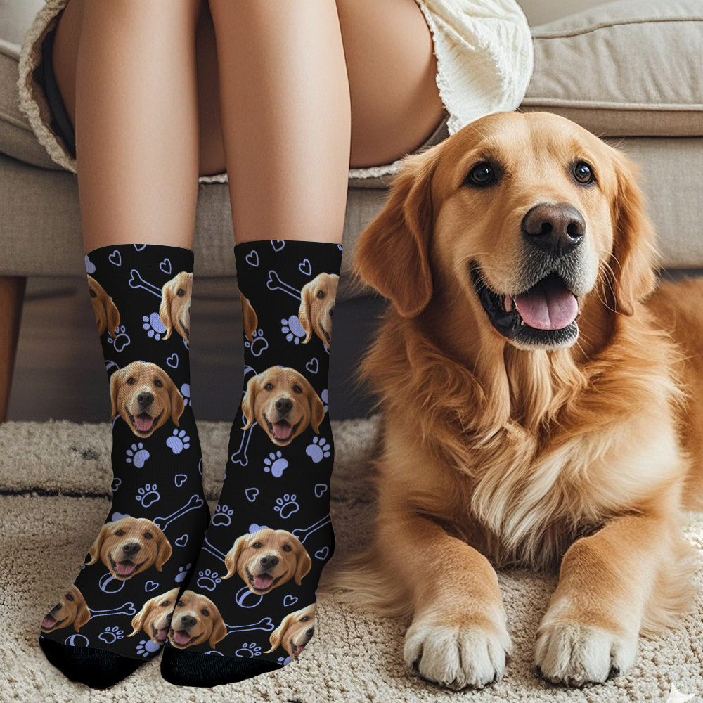 Custom Face Socks with Photos Custom XOXO I Love You Pet Lover Socks Funny Gift Idea - myfacesockseu