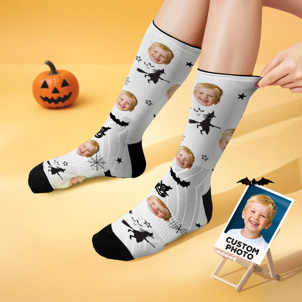 Custom Spooky Socks Personalized Halloween Face Socks for Friends & Family - myfacesockseu