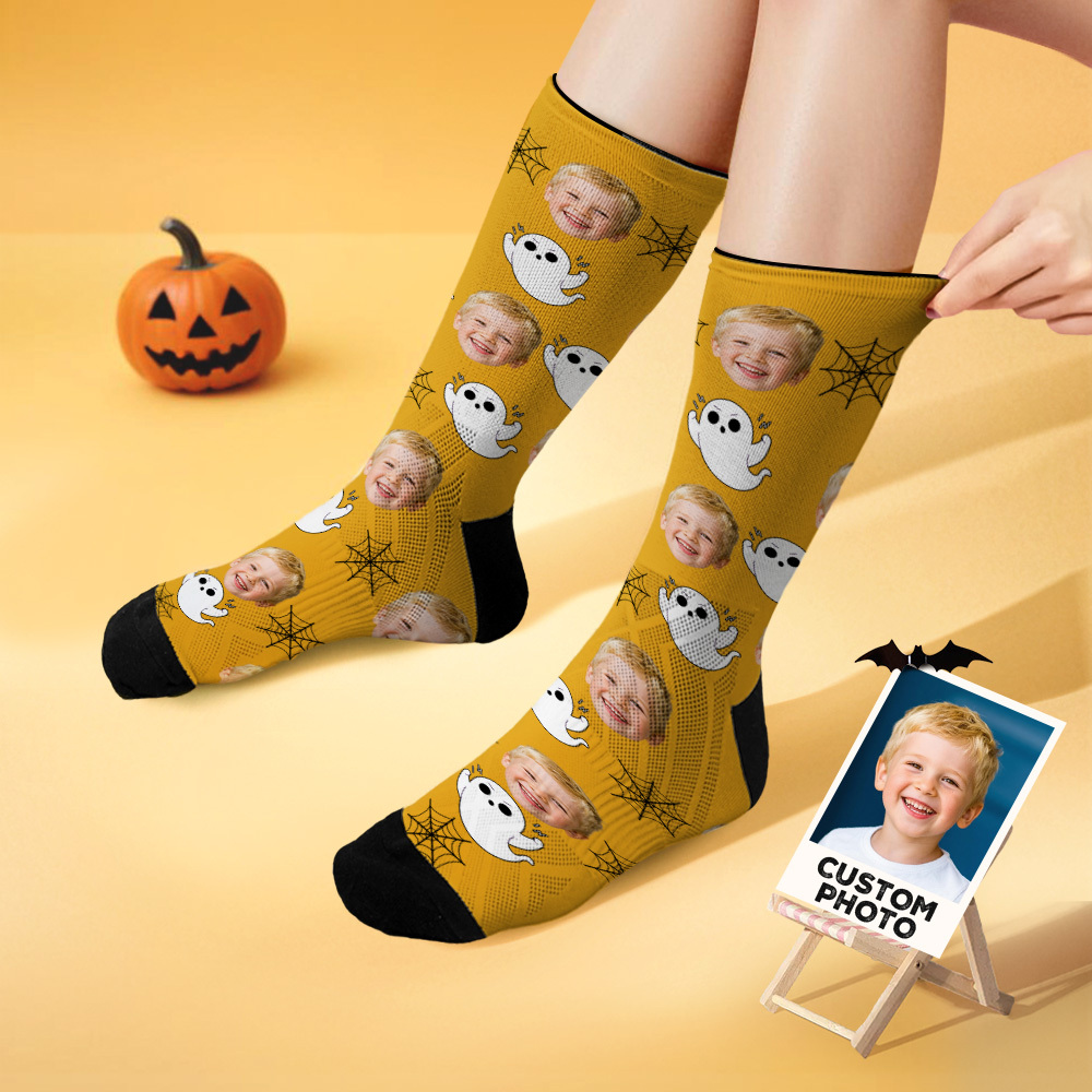 Personalized Halloween Socks with Your Photo Spooky Gift Idea - myfacesockseu