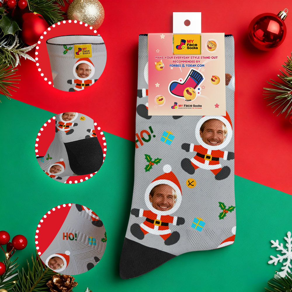 Personalized Christmas Socks Snowman HOHO Christmas SocksCustom Christmas Socks Gift for Family Couple - myfacesockseu