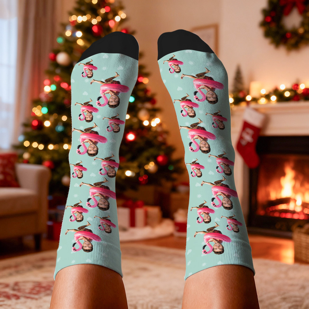 Christmas Socks Custom Face Socks Personalized Funny Christmas Face Socks Gift - myfacesockseu