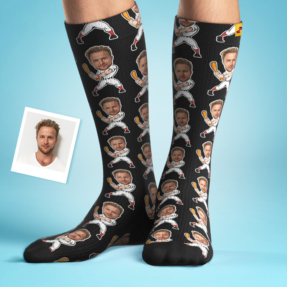 Custom Face Compression Socks Personalized Knee-High Socks Sport Theme Knee-High Socks Gift For Sportsman - myfacesockseu