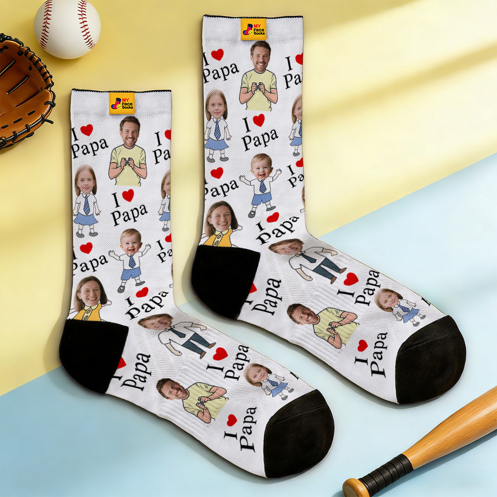 Personalized Socks with Faces Custom Funny Photo Socks for Dad, Father's Day Gift - myfacesockseu