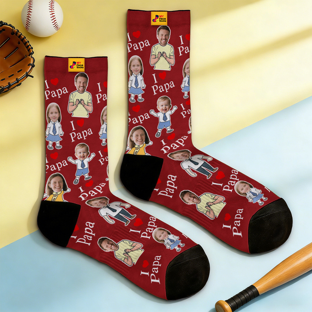 Personalized Socks with Faces Custom Funny Photo Socks for Dad, Father's Day Gift - myfacesockseu