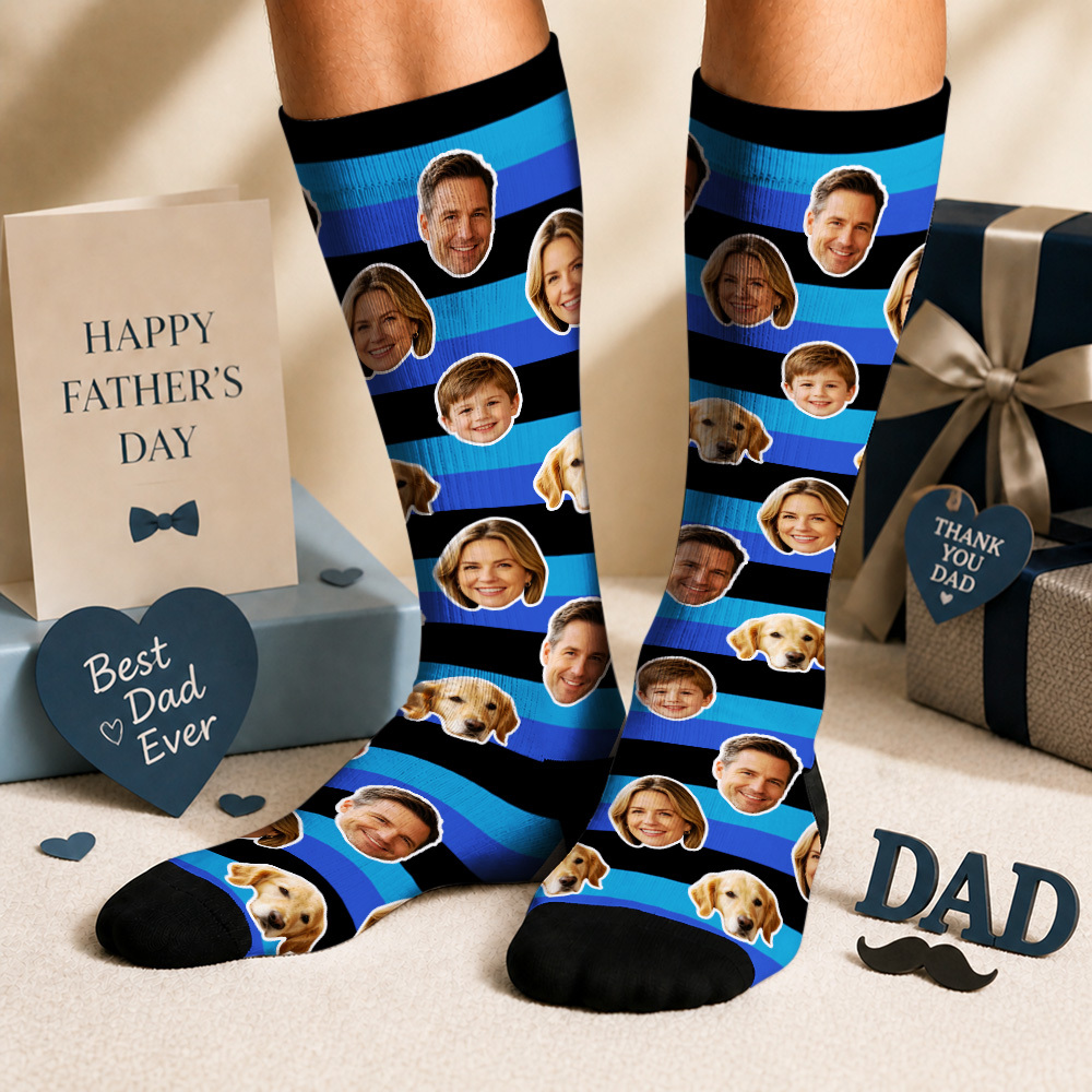 Custom Photo Socks for Dog Mom, Personalized Printed Socks with Your Own Photo, Novelty Socks Gift for Men, Funny Socks with Girl's Face - myfacesockseu