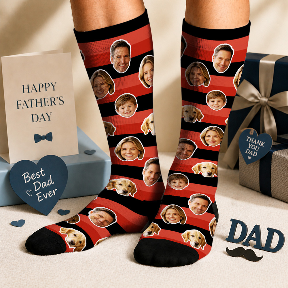 Custom Photo Socks for Dog Mom, Personalized Printed Socks with Your Own Photo, Novelty Socks Gift for Men, Funny Socks with Girl's Face - myfacesockseu