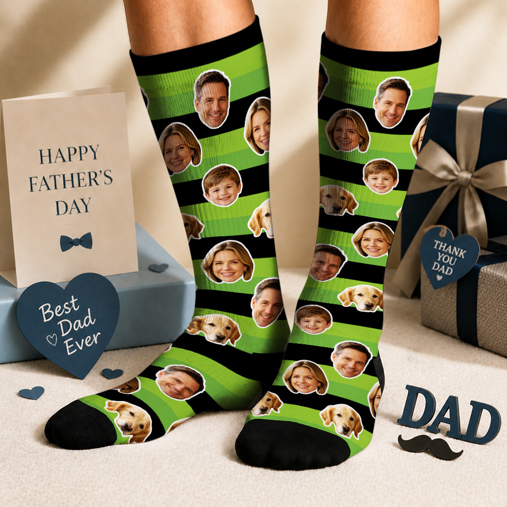 Custom Photo Socks for Dog Mom, Personalized Printed Socks with Your Own Photo, Novelty Socks Gift for Men, Funny Socks with Girl's Face - myfacesockseu