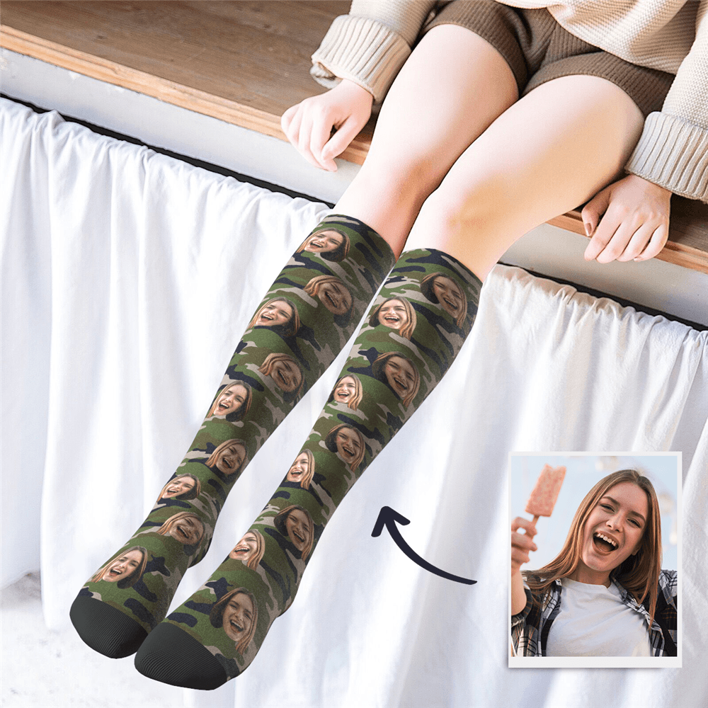 Custom Photo Knee High Socks Galaxy - FaceSocksEU