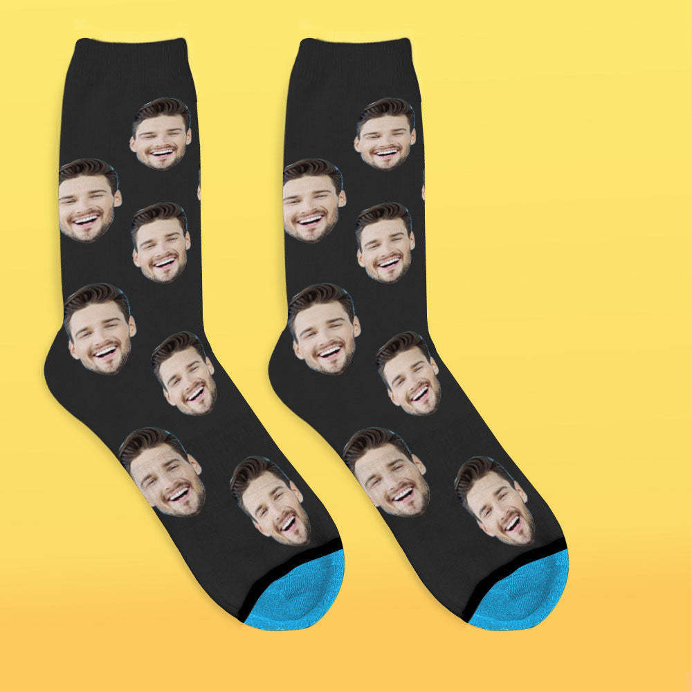 Custom 3D Digital Printed Face Socks Add Pictures and Name - Colorful