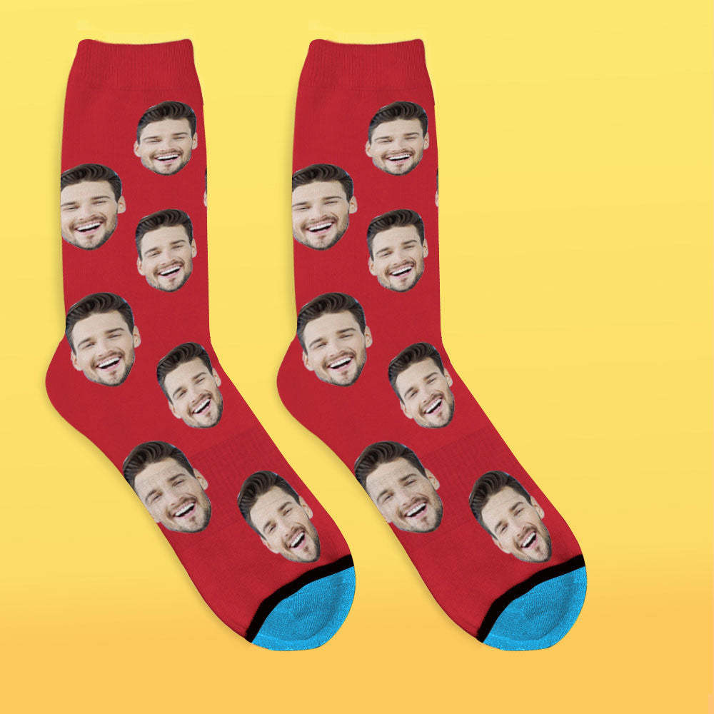 Custom 3D Digital Printed Face Socks Add Pictures and Name - Colorful