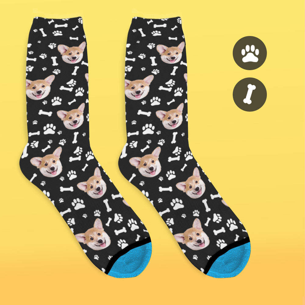 Custom 3D Digital Printed Face Socks Add Pictures and Name - Dog