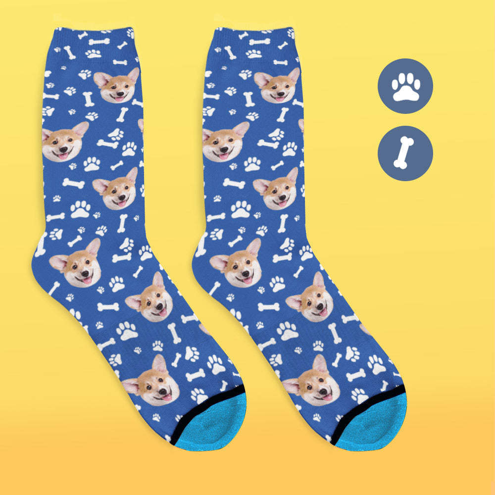 Custom 3D Digital Printed Face Socks Add Pictures and Name - Dog