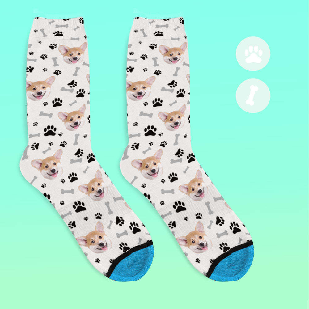 Custom 3D Digital Printed Face Socks Add Pictures and Name - Dog
