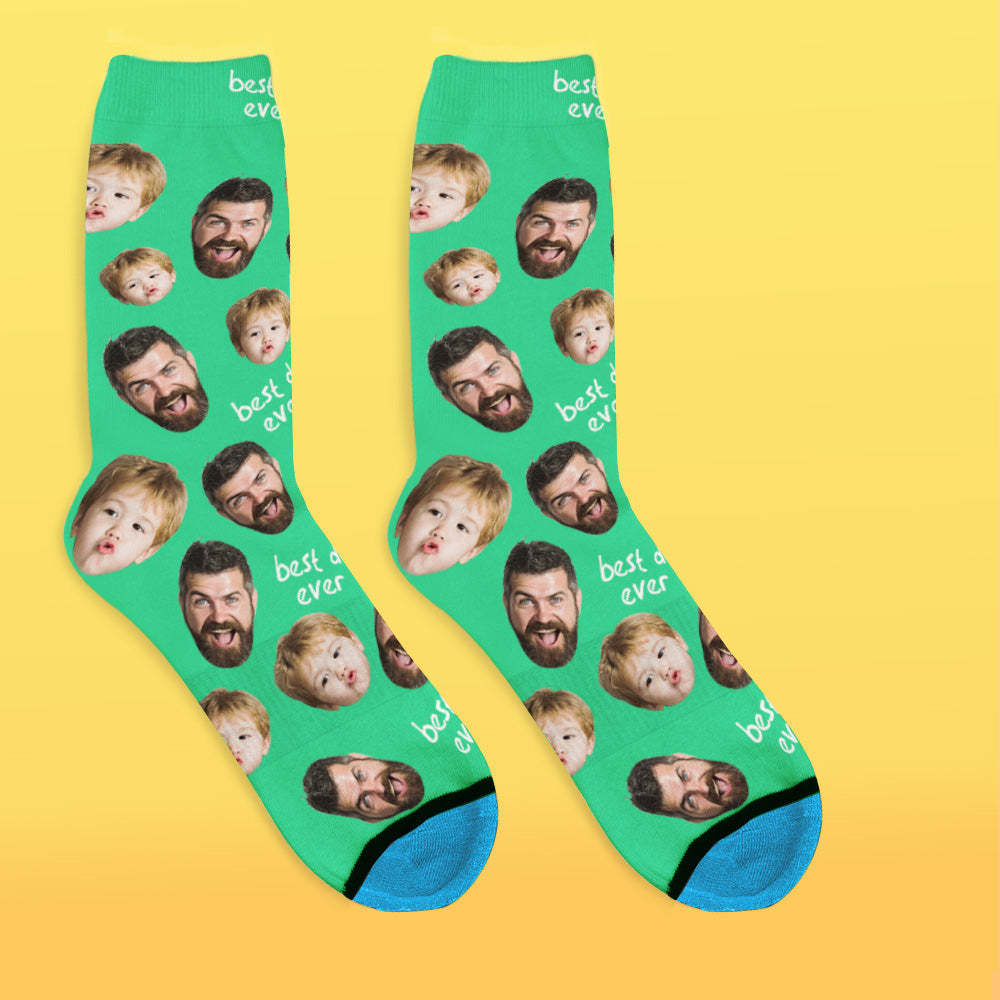 Custom 3D Digital Printed Face Socks Add Pictures and Name - Best Dad Ever