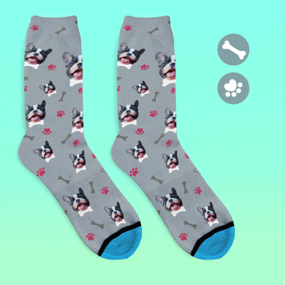 Custom 3D Digital Printed Face Socks Add Pictures and Name - I Love My Dog