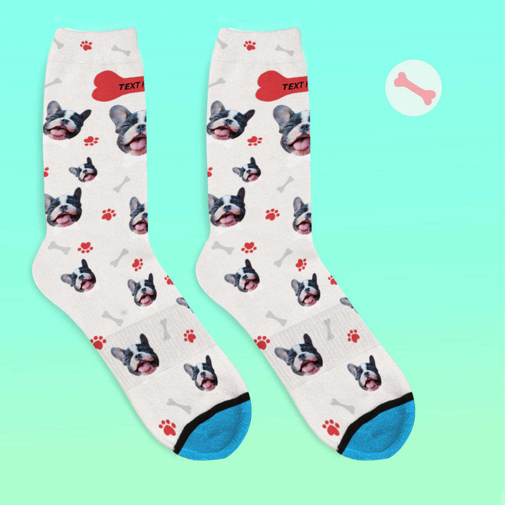 Custom 3D Digital Printed Face Socks Add Pictures and Name - I Love My Dog