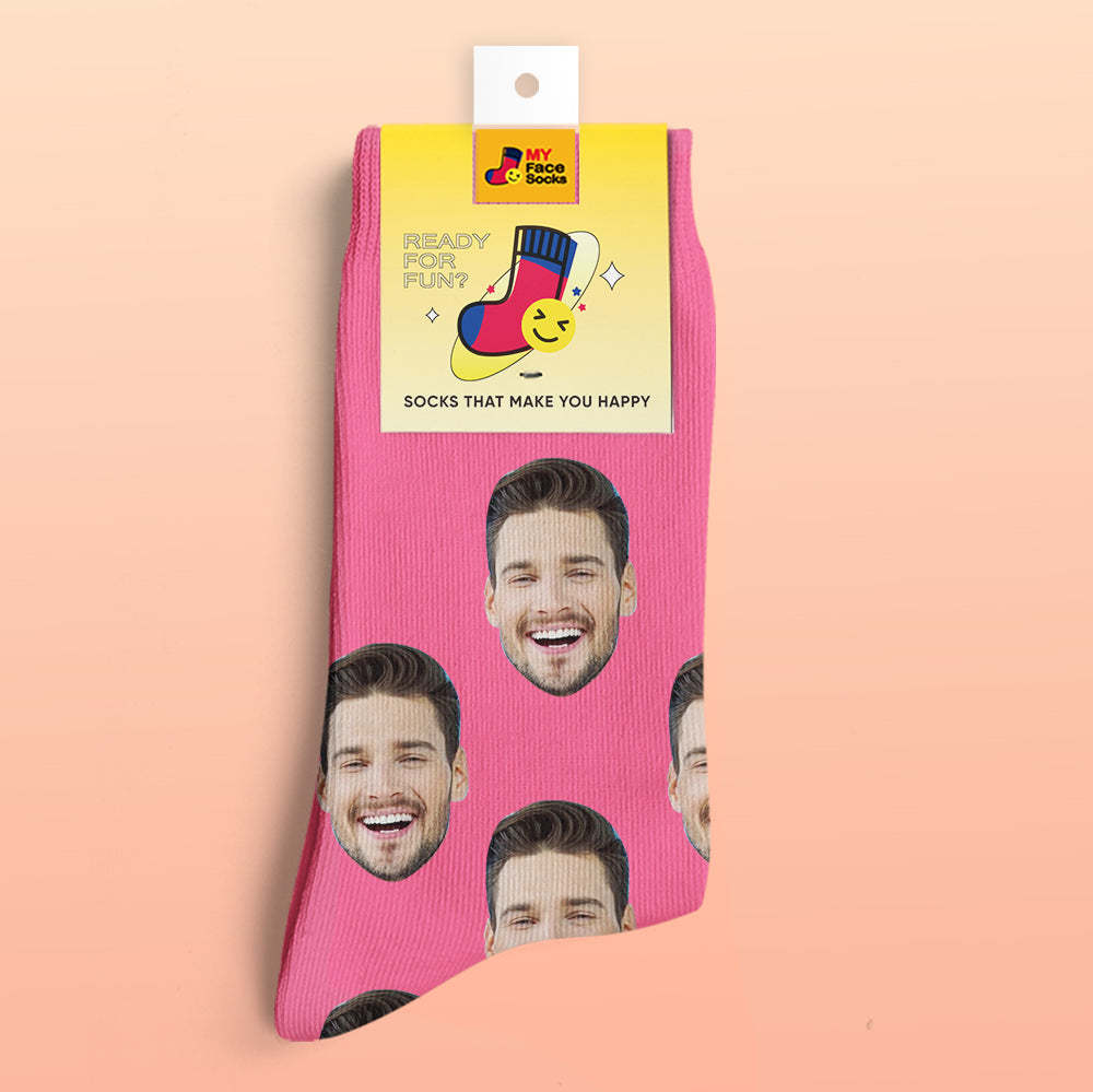 Custom 3D Preview Socks My Face Socks Add Pictures and Name - Colorful - MyFaceSocksEU