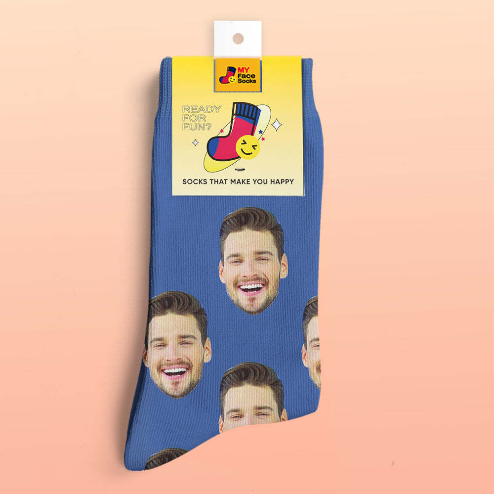 Custom 3D Digital Printed Socks My Face Socks Add Pictures and Name - Colorful