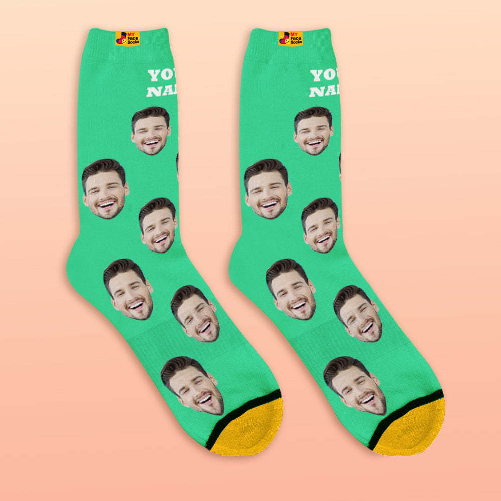 Custom 3D Preview Socks My Face Socks Add Pictures and Name - Colorful - MyFaceSocksEU