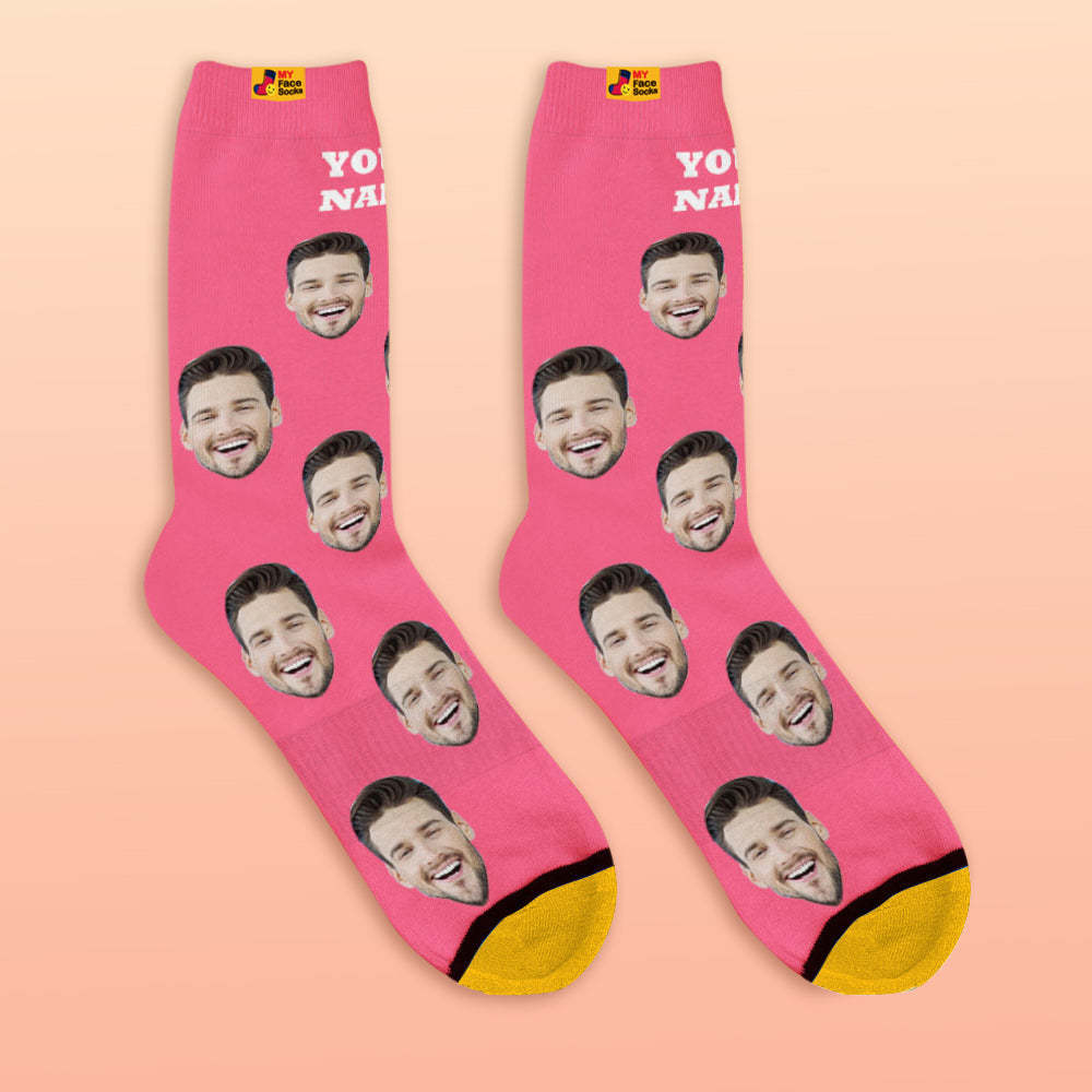 Custom 3D Preview Socks My Face Socks Add Pictures and Name - Colorful - MyFaceSocksEU